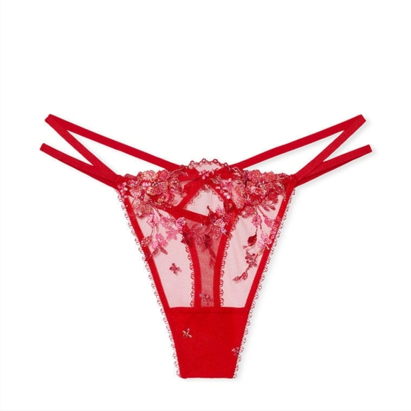 🍒NWT🍒 VS VERY SEXY FLORAL EMBROIDERY BUSTIER & THONG SET - Picture 7 of 11